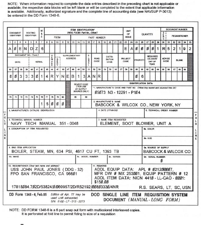Figure 25.Example of NonNSN requisition, DD Form 13486.
