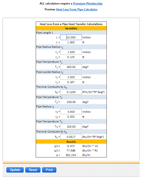 Heat Loss Insulated Pipe Equation and Calculator Engineers Edge www