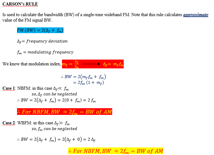 Types of FM Carson's Rule EngineersTutor