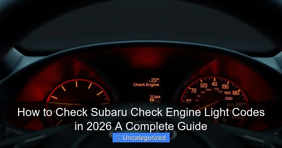 How to Check Subaru Check Engine Light Codes in 2026 A Complete Guide