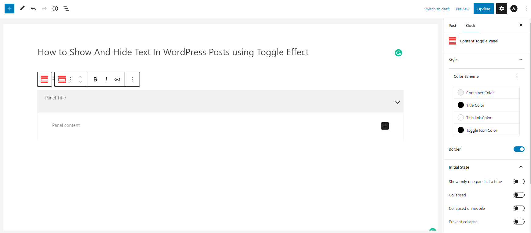 How to Show And Hide Text In WordPress Posts using Toggle Effect 2024