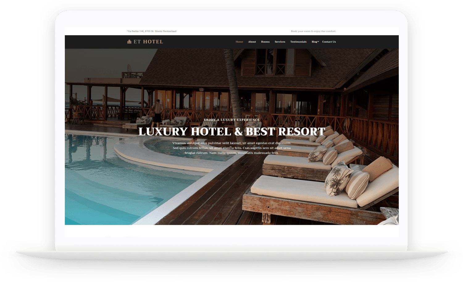 ET Hotel Free Responsive Hotel Joomla! Templates