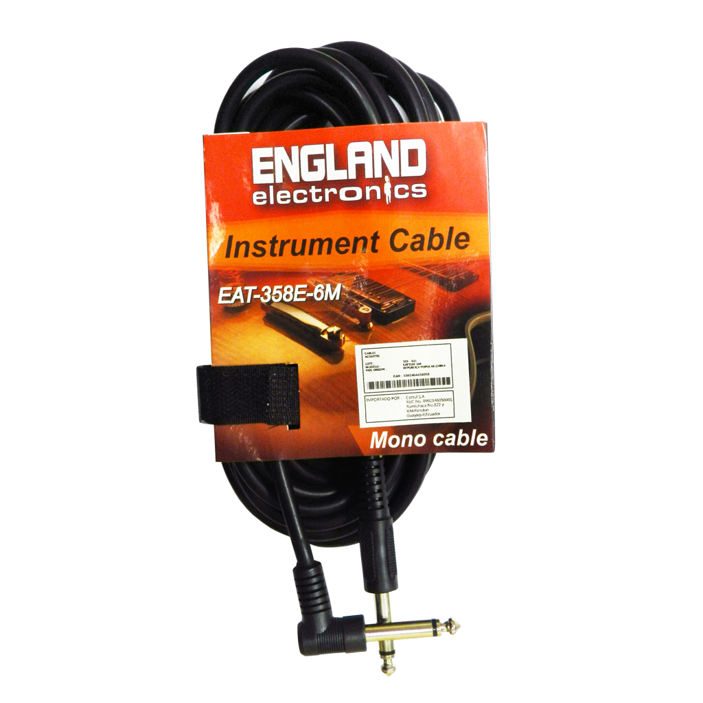 Cable para Audio Macho Monofónico, Plug 6.3mm a Plug 6.3mm, 6 m Long