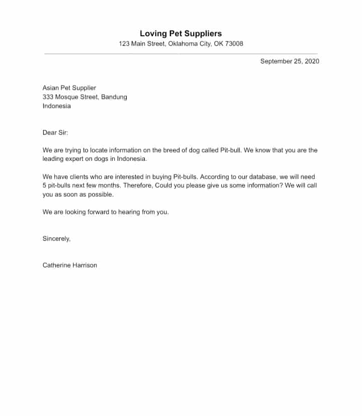 Request Letter For Information