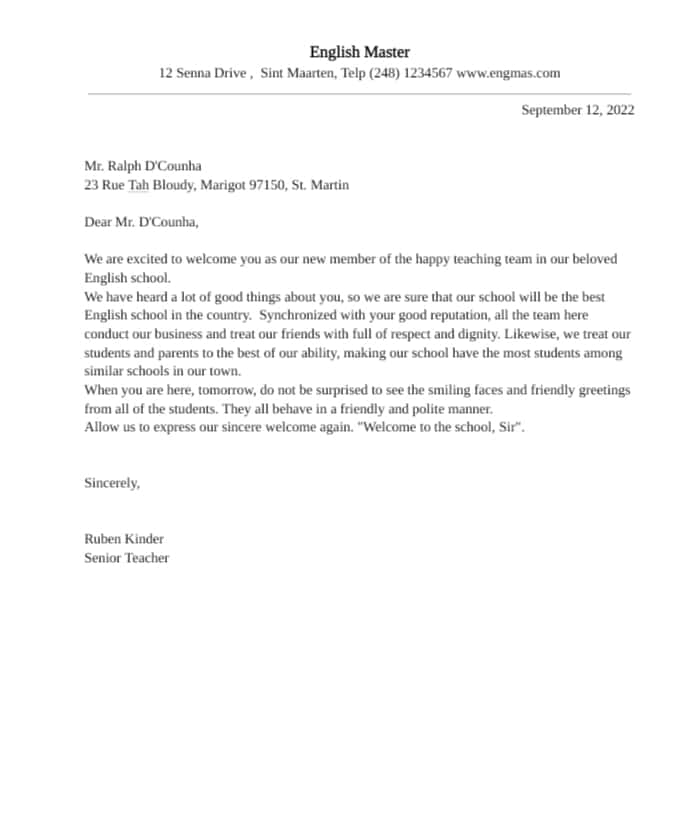 Letter Samples for Various Purposes Englet