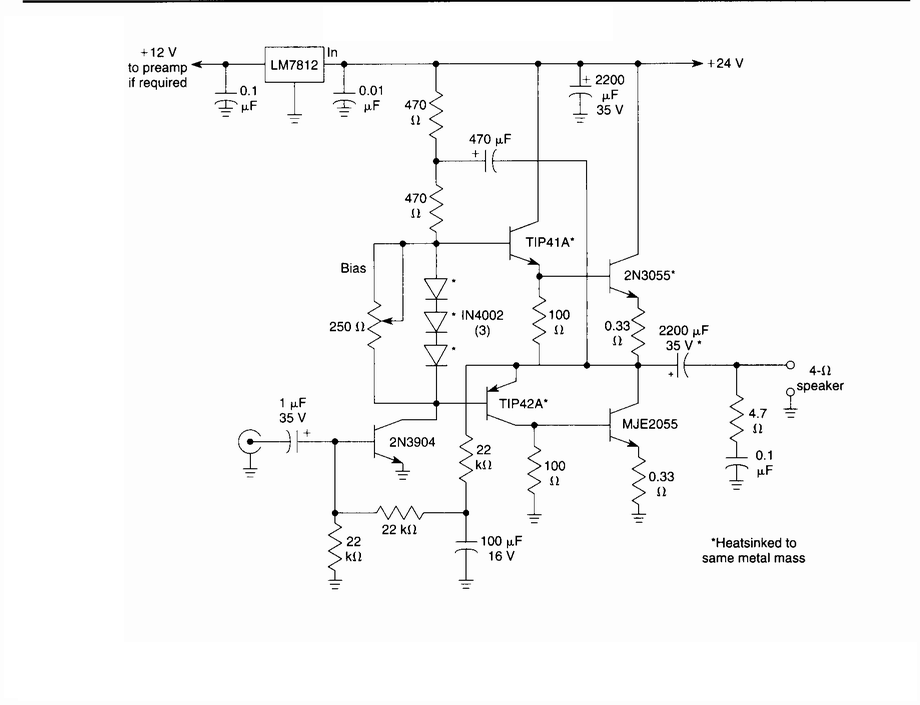10 Watt Audio Amplifier ecircuitshome
