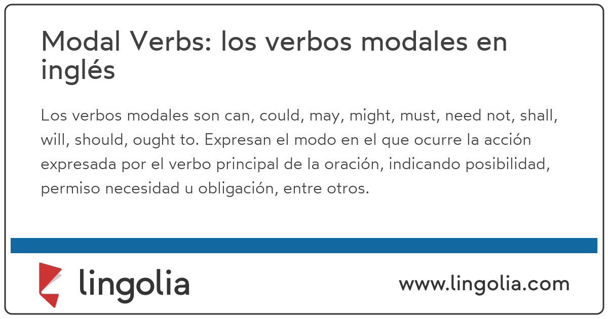 Modal Verbs los verbos modales en inglés