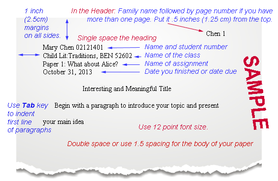 Formatting Papers Prof. Jonathan Klassen