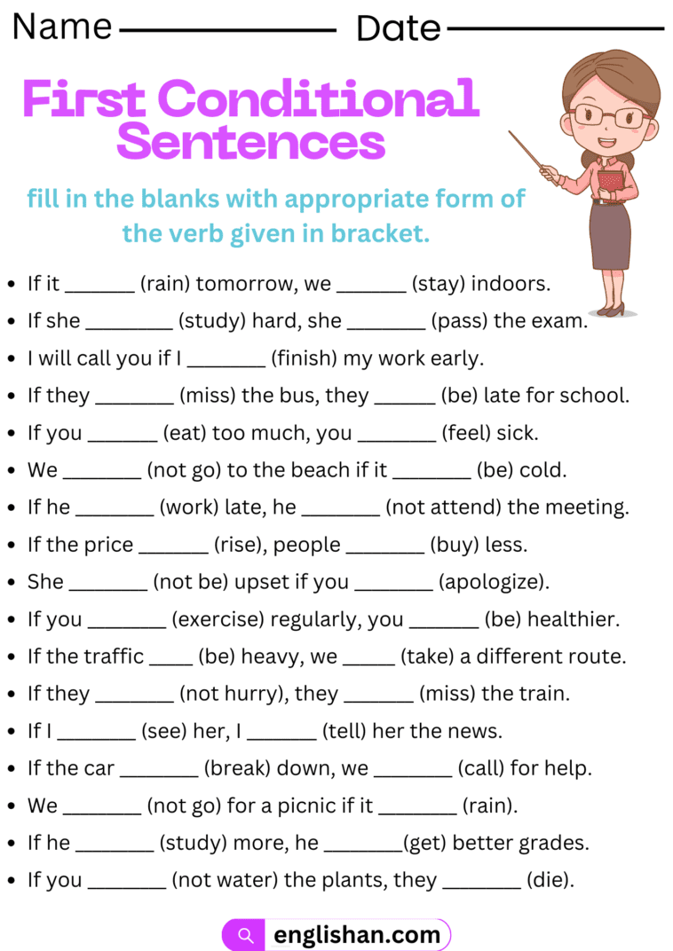 First Conditional Worksheets and Exercises with Answers