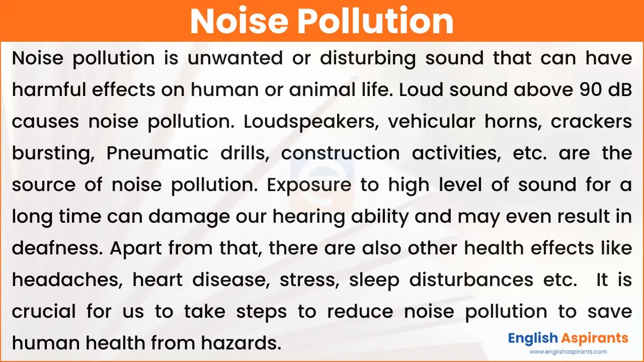 Paragraph on Noise Pollution [100, 150, 200, 250 Words]