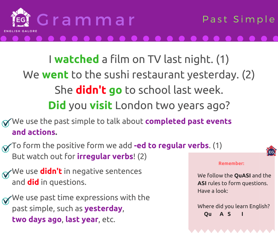 Narrative tenses Past simple, past continuous and past