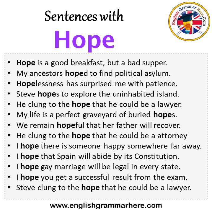 Sentences with Hope Archives English Grammar Here