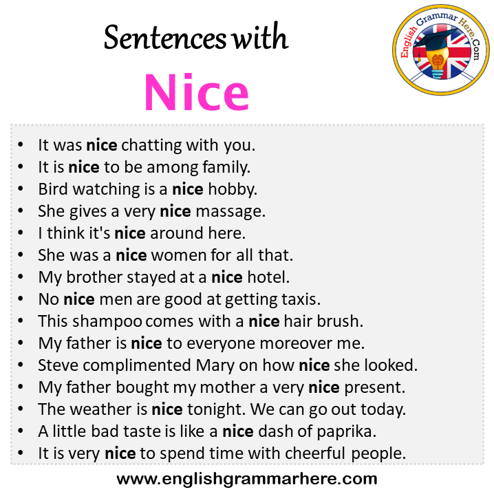Sentences with Nice Archives English Grammar Here