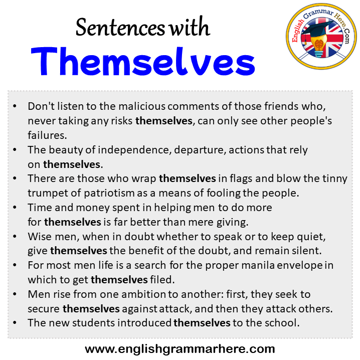 Sentences with Themselves, Themselves in a Sentence in English