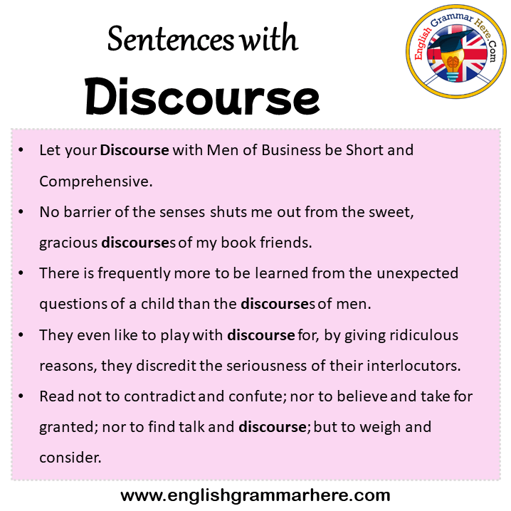 Sentences with Discourse, Discourse in a Sentence in English, Sentences