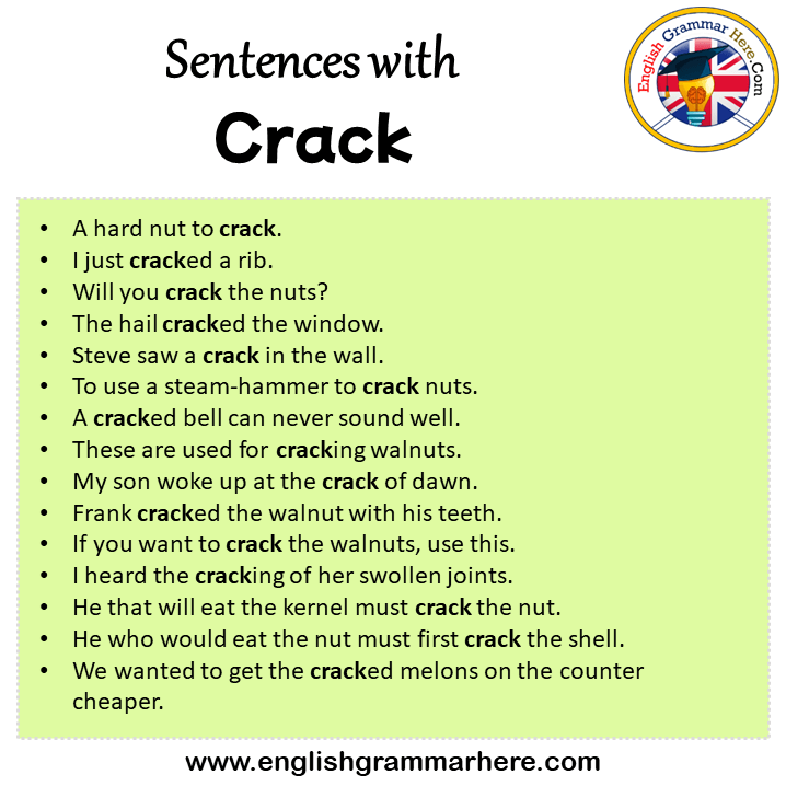 Sentences with Crack, Crack in a Sentence in English, Sentences For