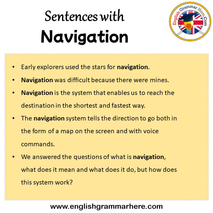 Sentences with Navigation, Navigation in a Sentence in English