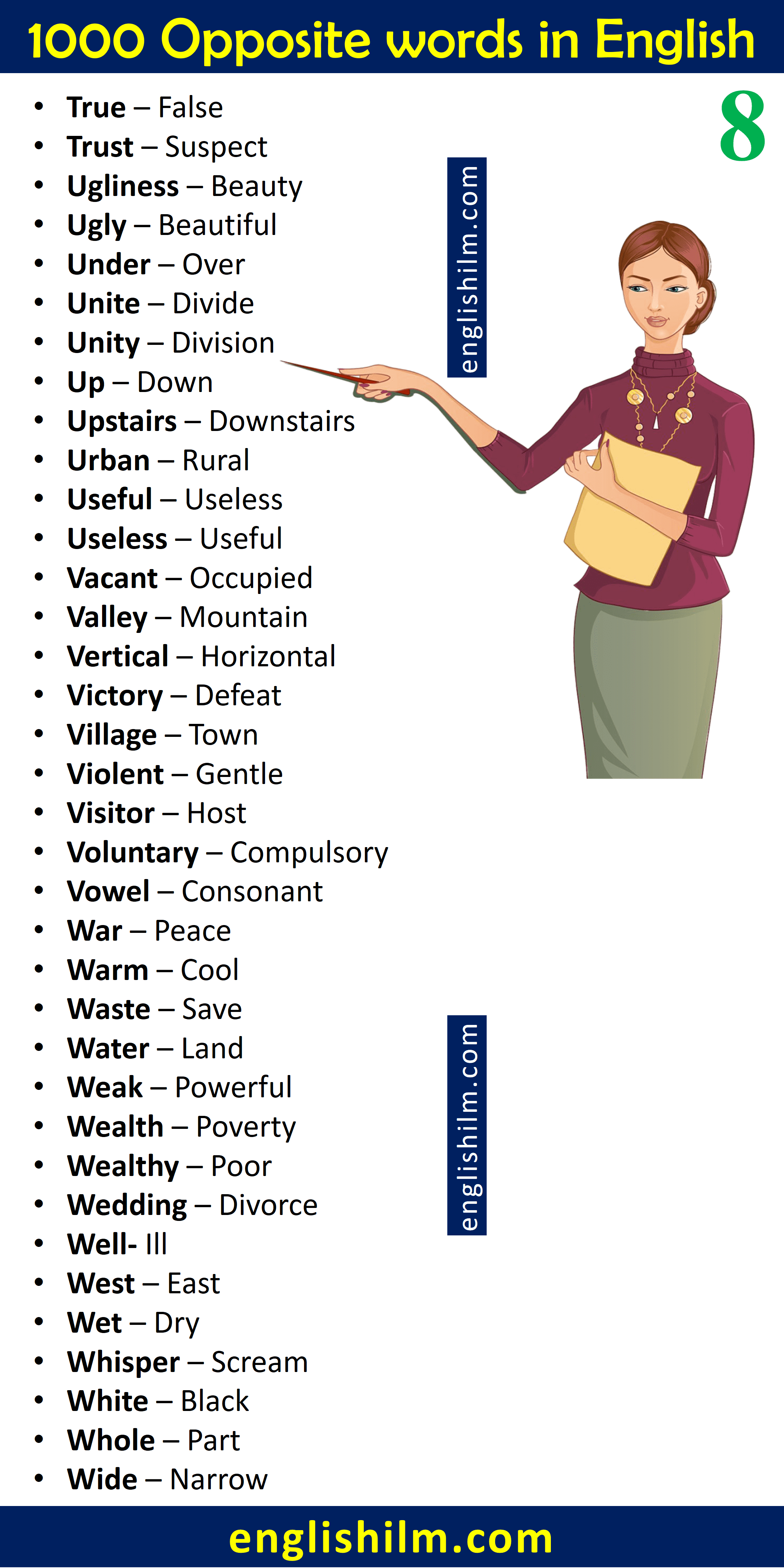 Huge List of Opposite Words In English 1000 Opposite words