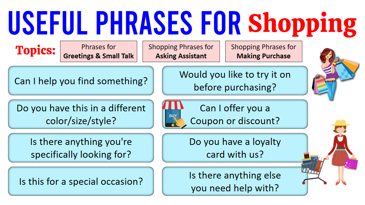 English Phrases and Words You Can Use For Shopping