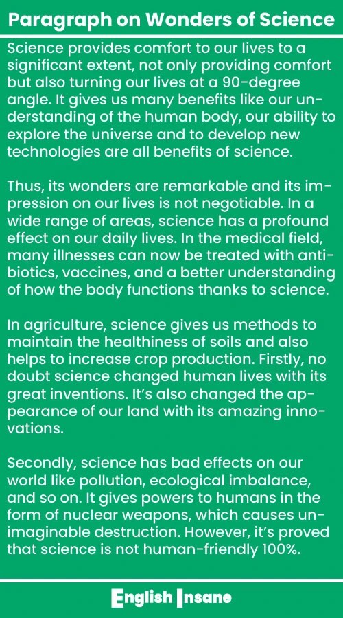 Paragraph on Wonders of Science in 100, 200, 300 words