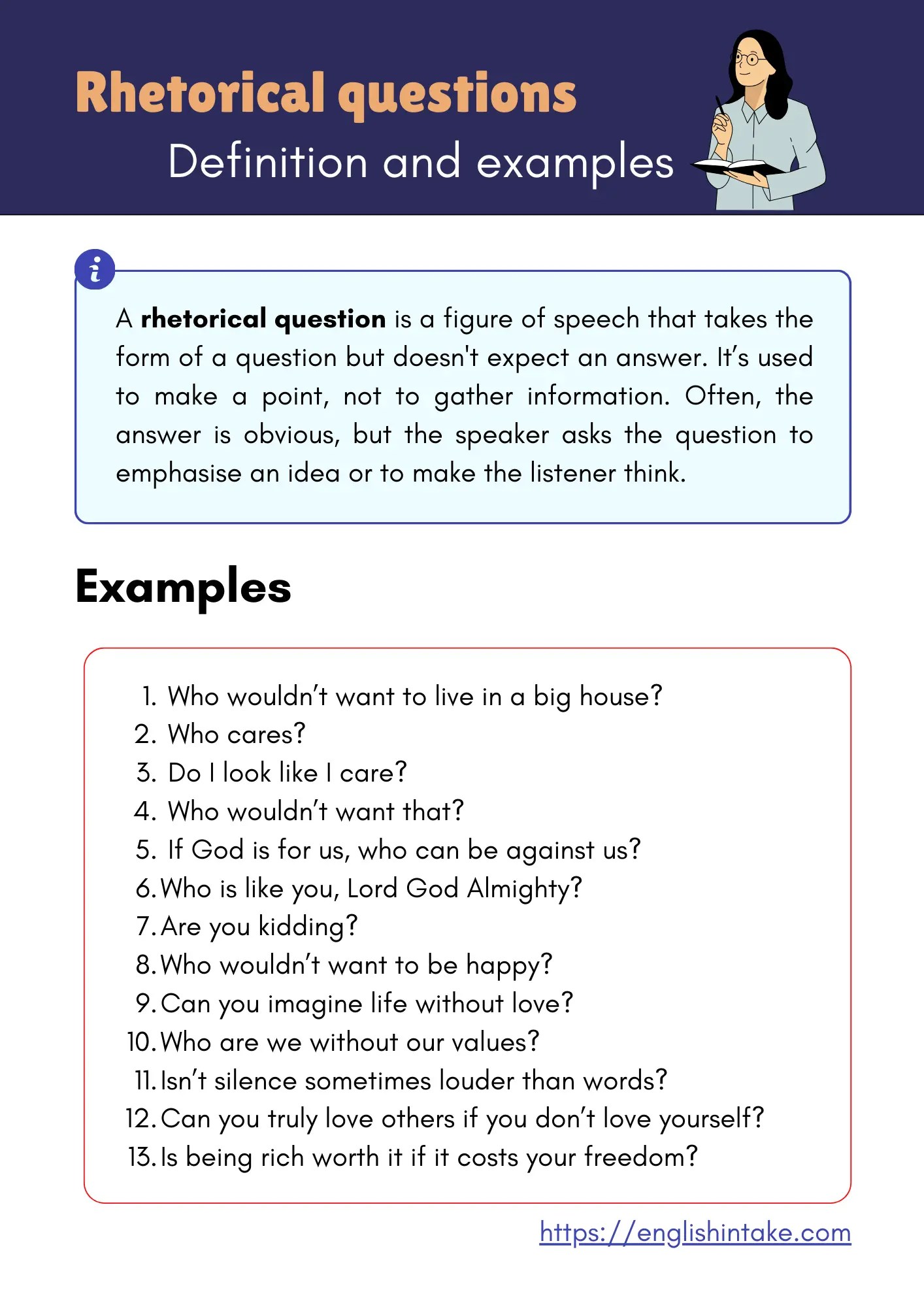 Rhetorical questions usage and examples