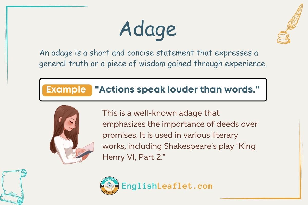 Literary Devices Adage Examples in Literature EnglishLeaflet(03)