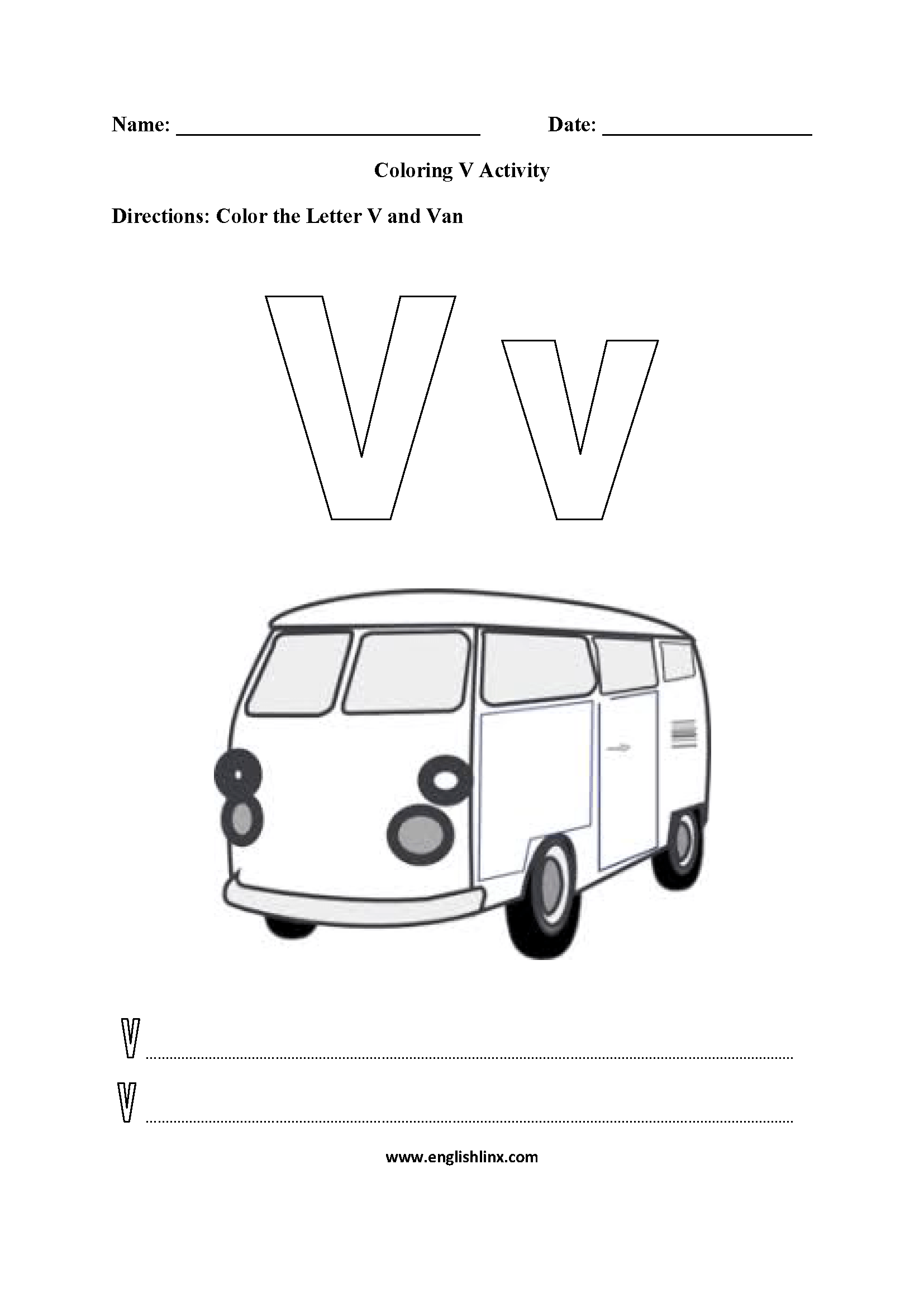 V Van Coloring Page