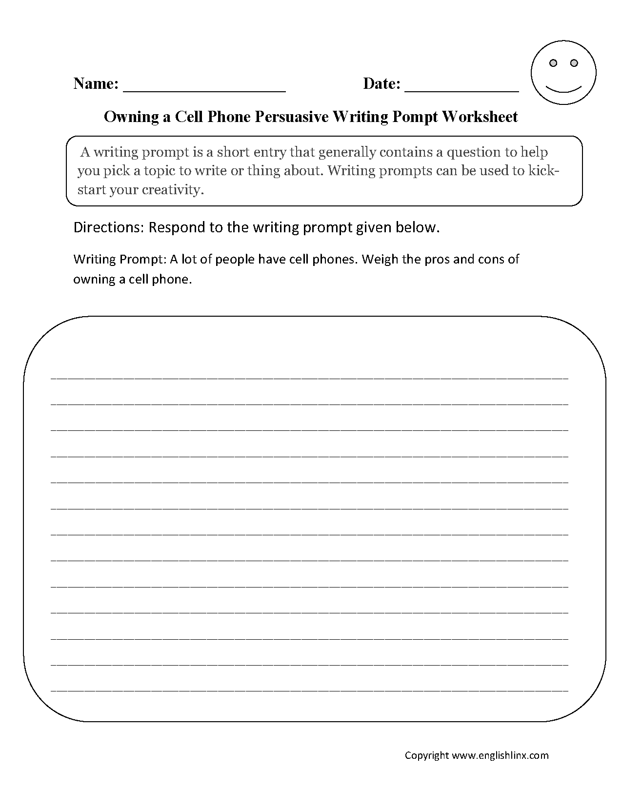 Sixth Grade Writing Prompts