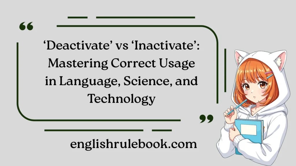 ‘Deactivate’ vs ‘Inactivate’: Mastering Correct Usage in Language
