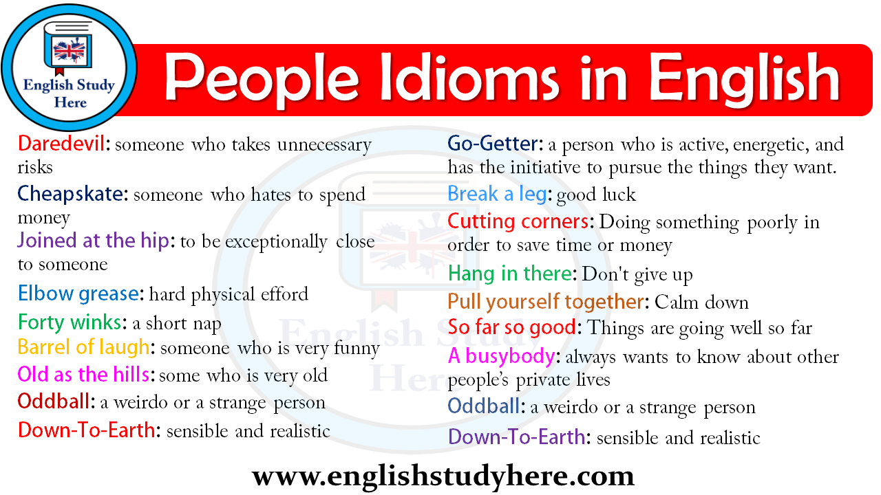 People Idioms in English English Study Here