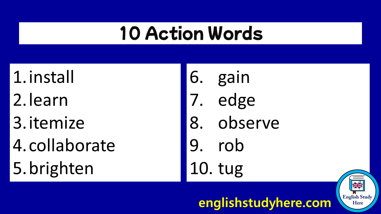 Action Verbs Examples In Sentences
