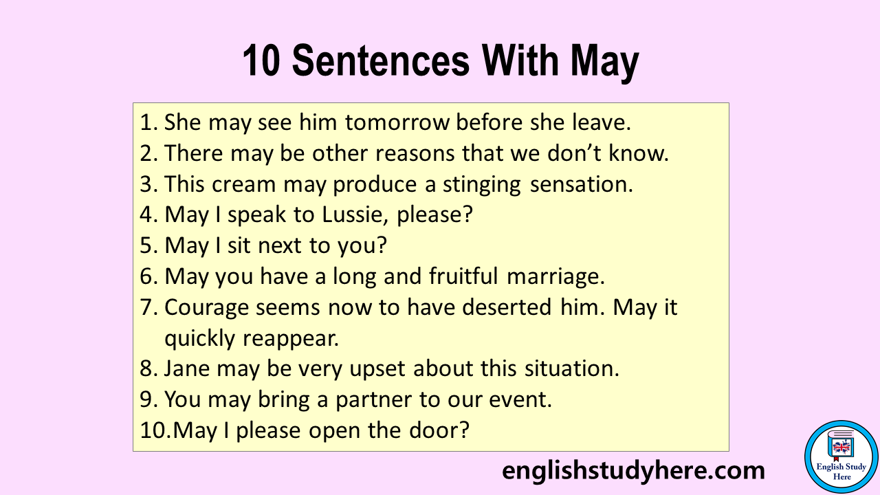10 Sentences With May, Modals Example Sentences English Study Here