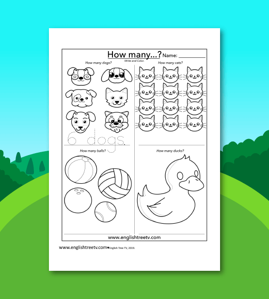 Numbers Counting Song Worksheet English Tree