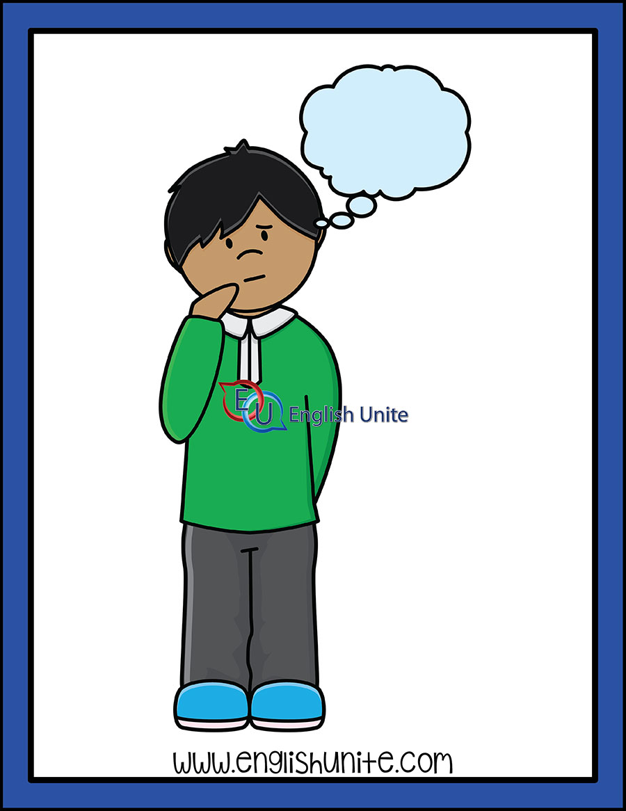 English Unite Verb Clip Art Think