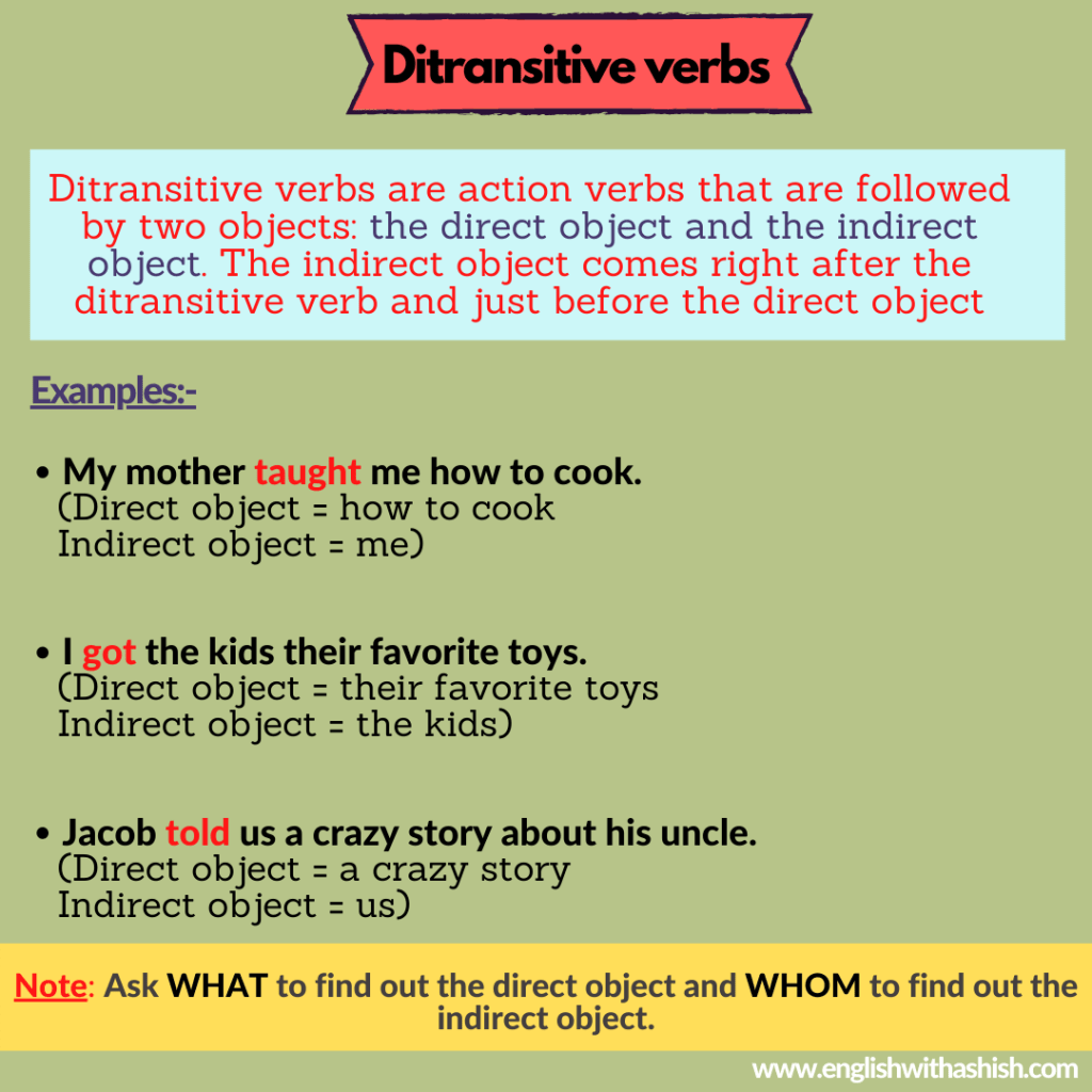 Ditransitive verbs masterclass in 2020
