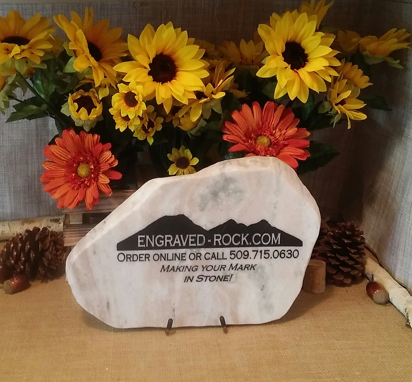 Small Engraved Corporate/Business Granite Stone Engraved Rock