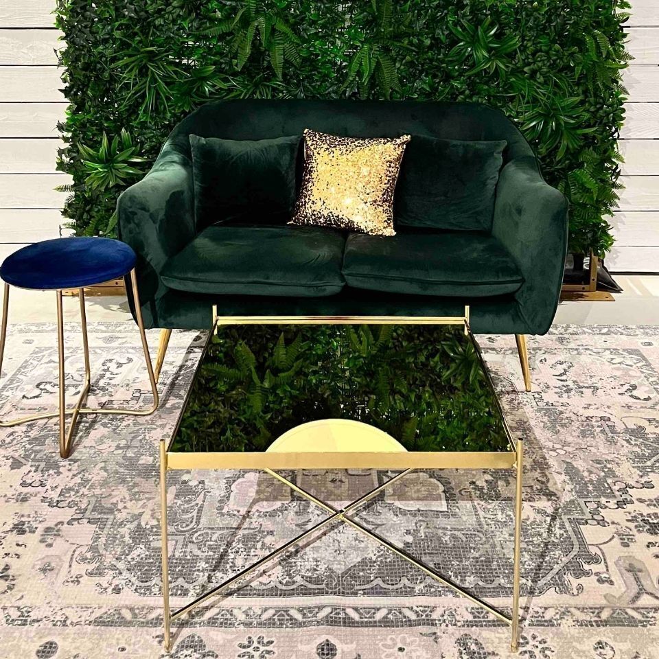 Sofa Hunter Green Velvet Enhance Styling & Events Enhance Styling
