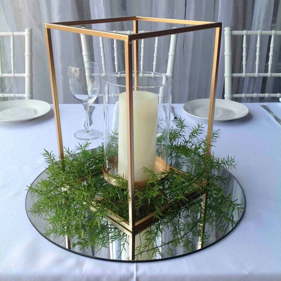 Centre Piece gold candle box Enhance Styling & Events Enhance