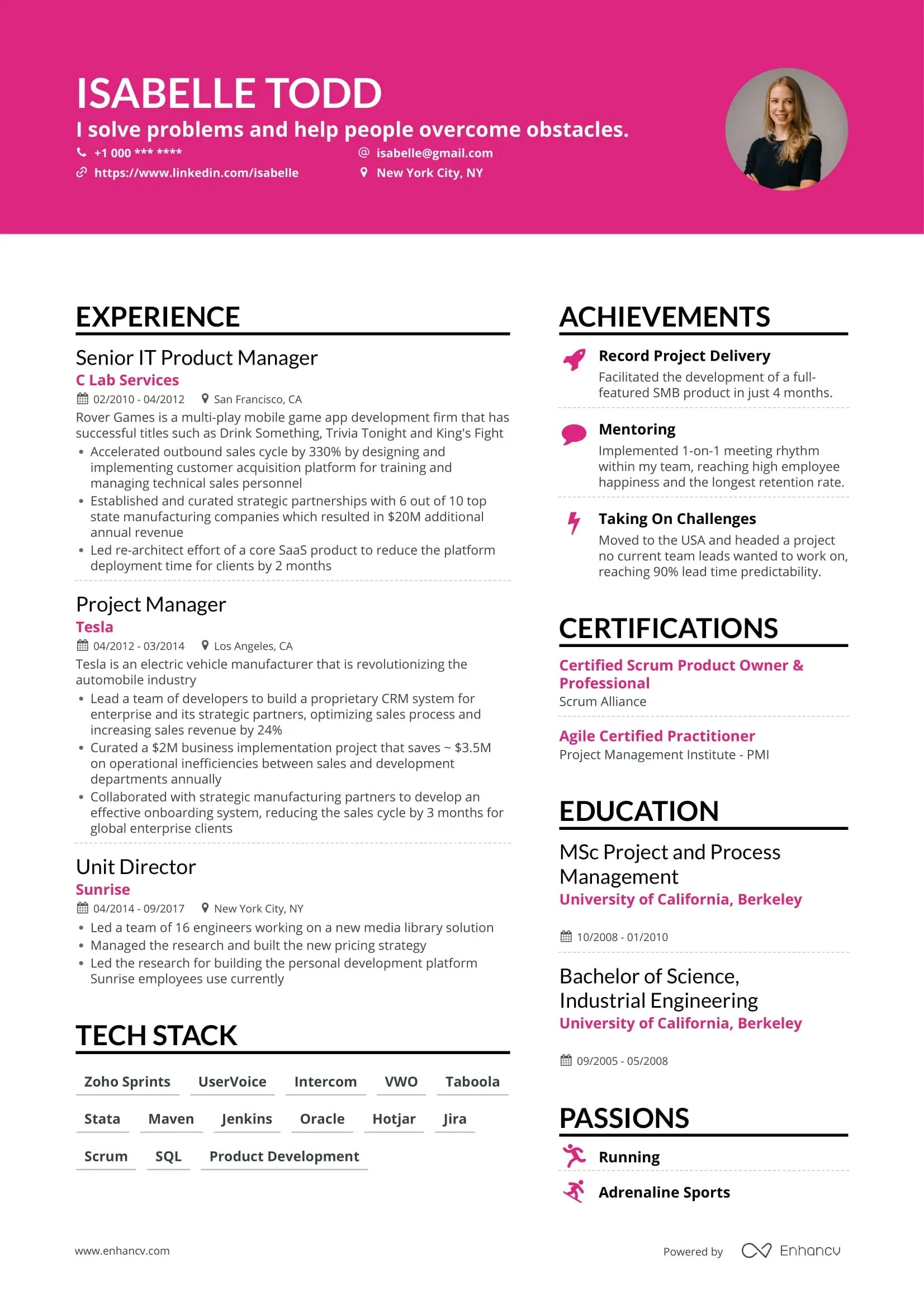 Online Resume Builder FreeToUse Resume Builder Enhancv
