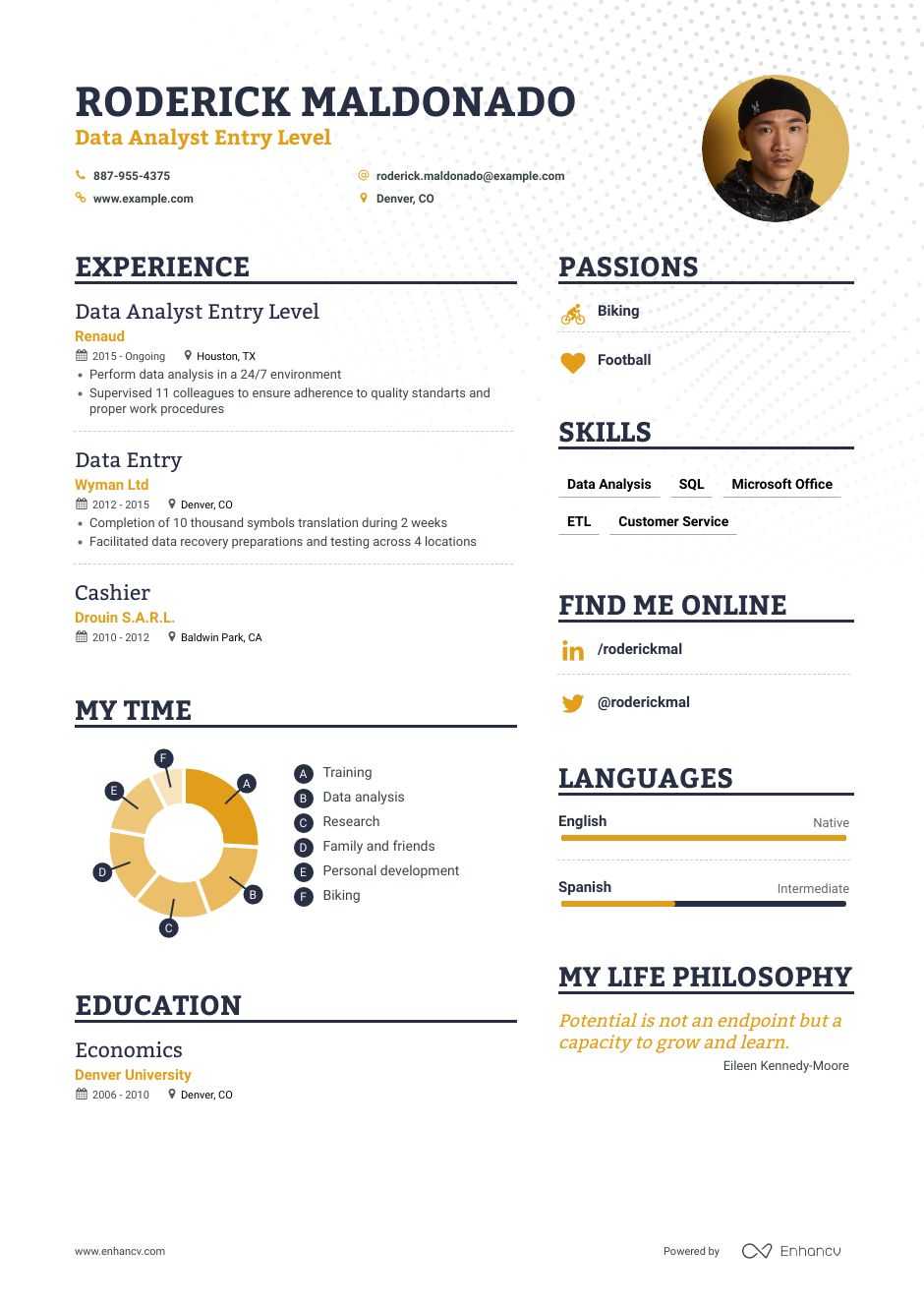 Data Analytics Resume Sample Master of Template Document