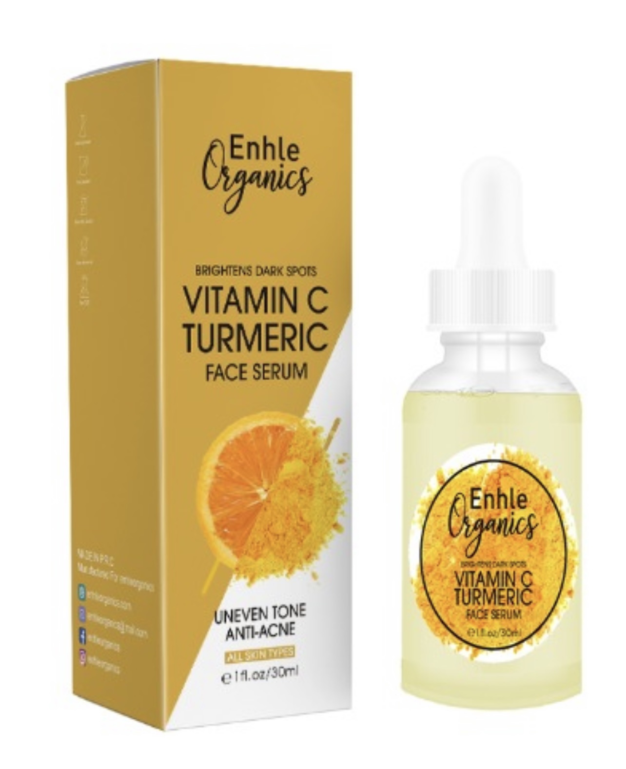 Brightening Turmeric and Vitamin C Serum Enhle Organics