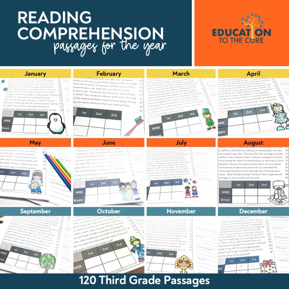 3rd Grade Fluency and Comprehension Passages | Education to the Core
