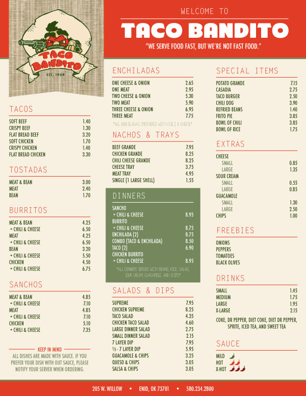 Taco Bandito } Willow & Oakwood Mall Enid Buzz