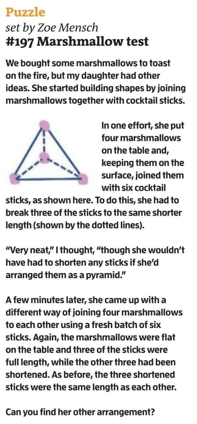 Puzzle 197 Marshmallow test Enigmatic Code