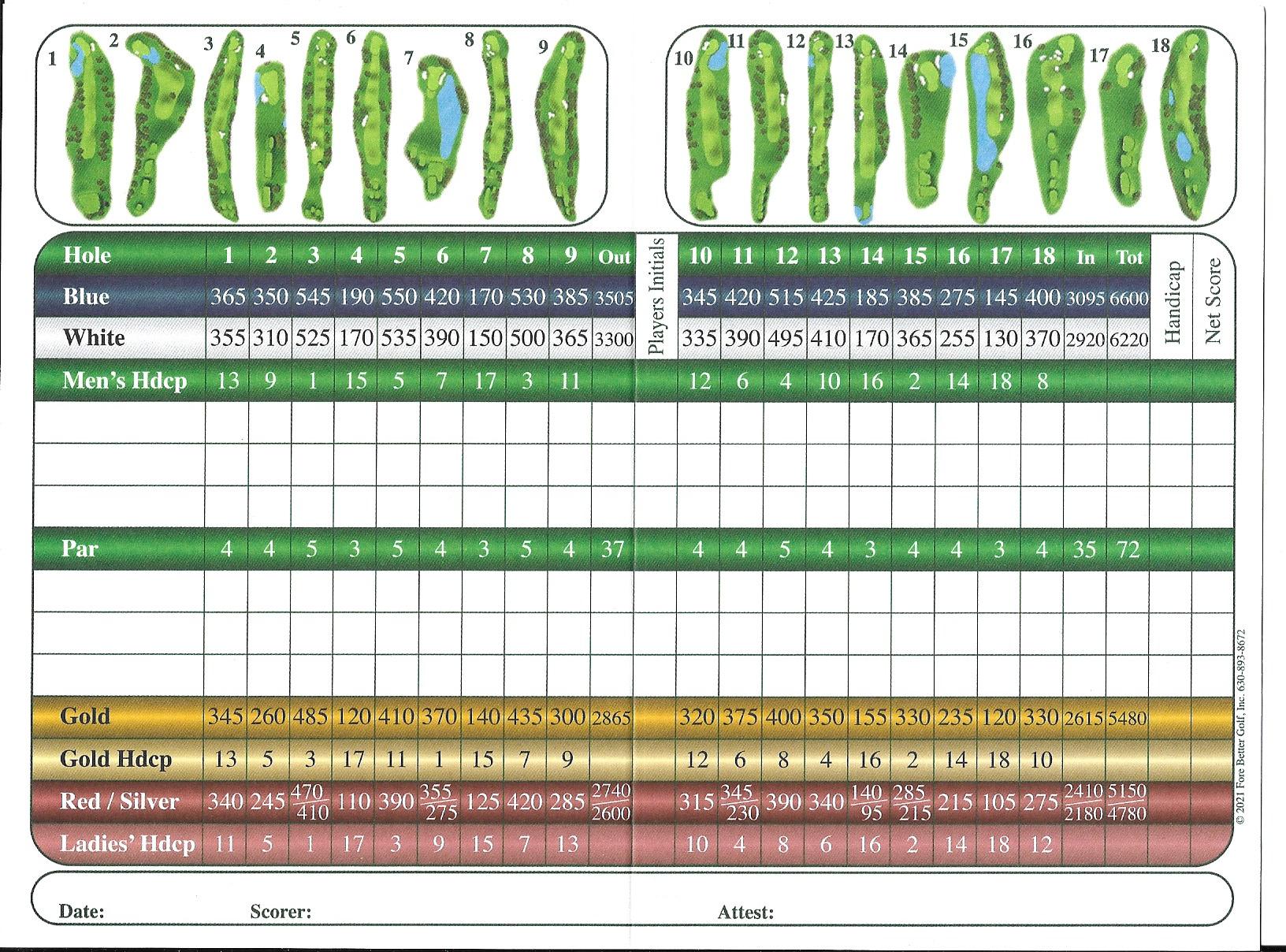 Scorecard EnJoie Golf Club