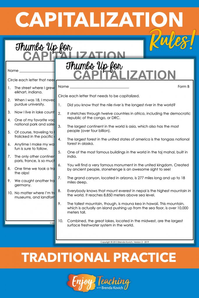 Yes, You Can Enjoy Teaching Capitalization Rules