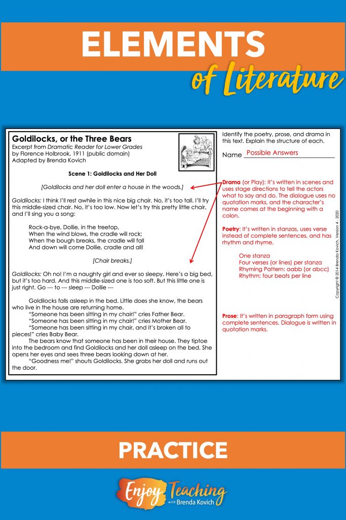 How to Teach Elements of Prose, Drama, and Poetry