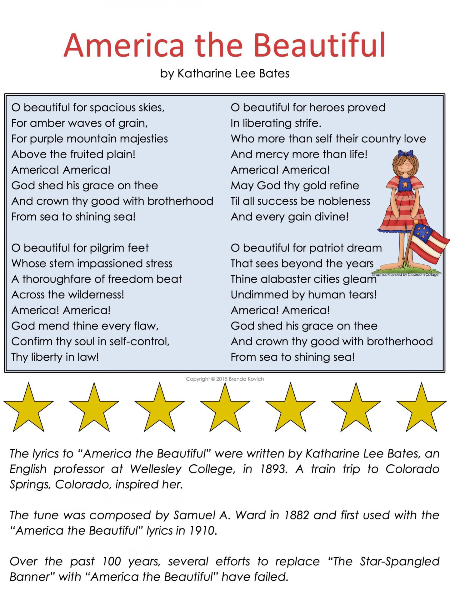Patriotic Songs Enjoy Teaching with Brenda Kovich