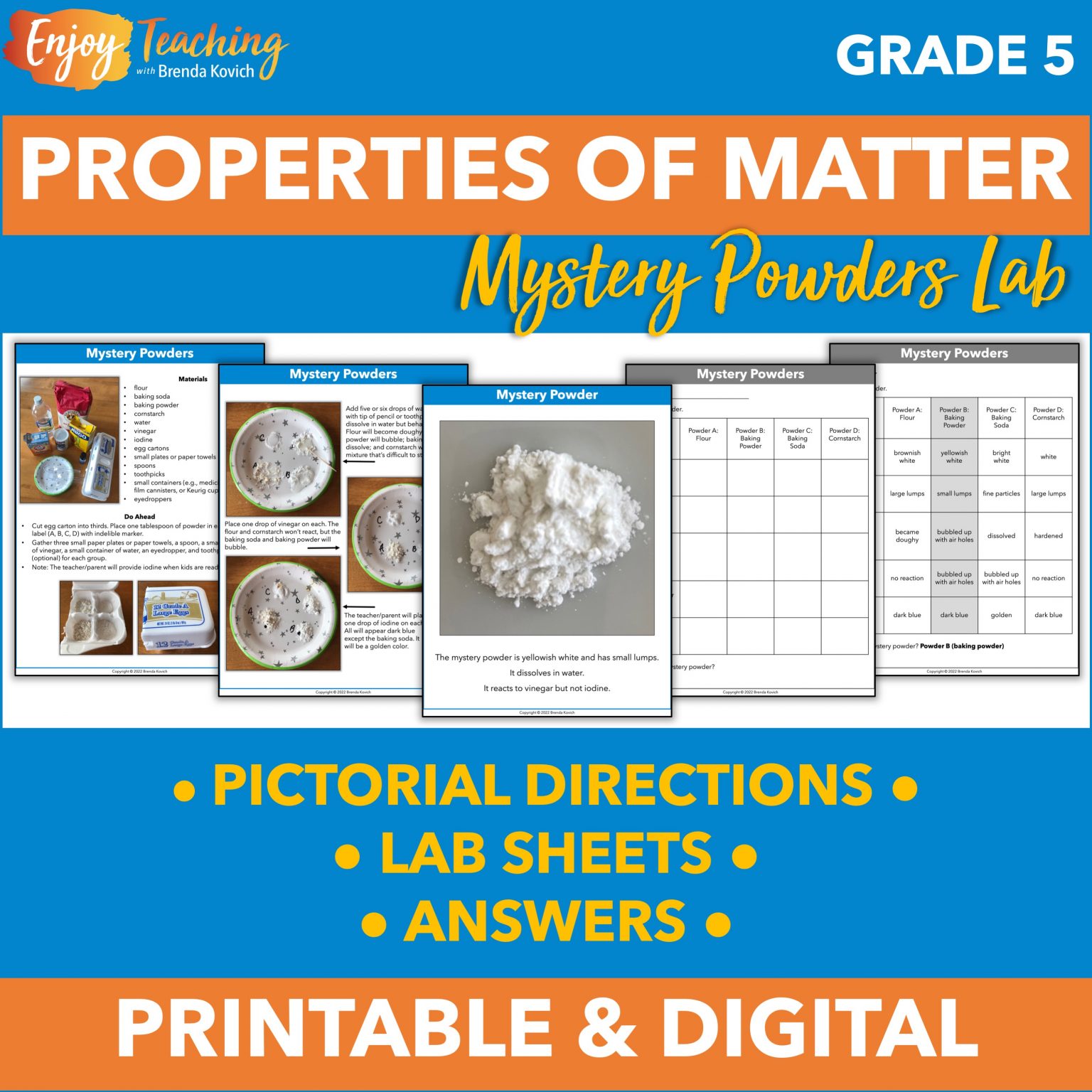 Teaching Properties of Matter with Mystery Powders