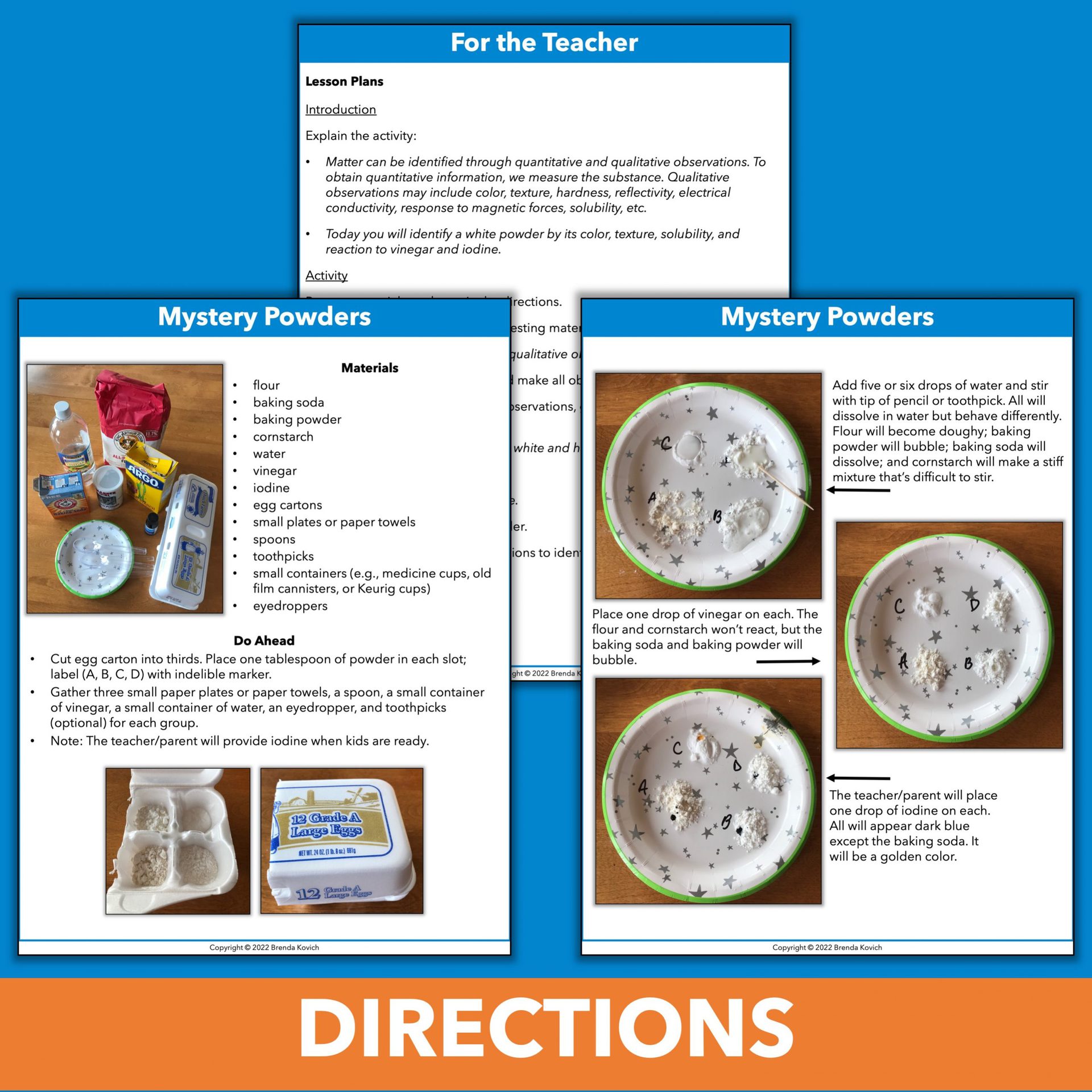 Teaching Properties of Matter with Mystery Powders